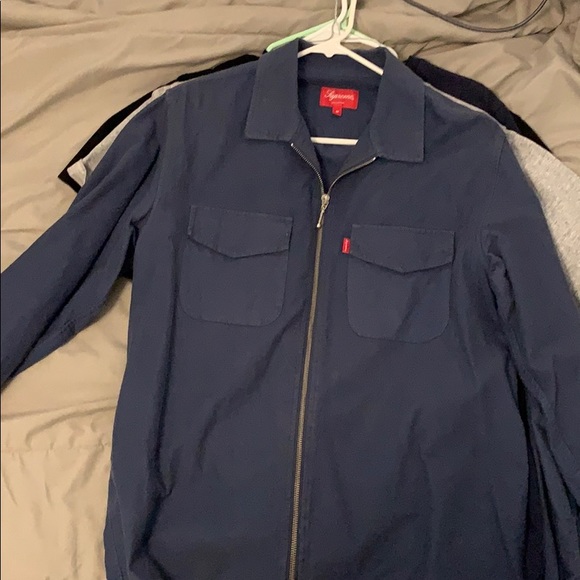 supreme zip up shirt